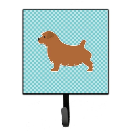 Carolines Treasures Norfolk Terrier Checkerboard Blue Leash or Key Holder BB3709SH4